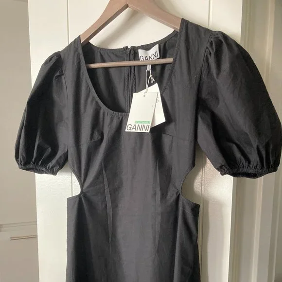Ganni | Dresses | Ganni Cotton Poplin Cutout Dress 223 Never Worn | Poshmark
